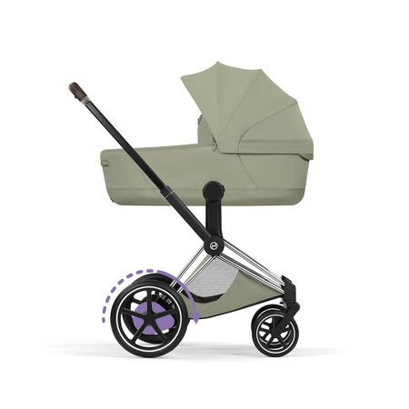 Cybex e-Priam 5.0 Chrome Brown Sage Green wózek 2w1 głęboko-spacerowy