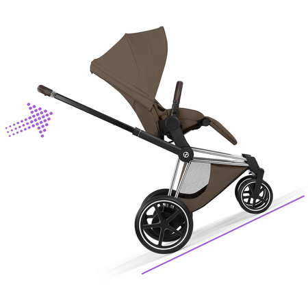 Cybex e-Priam 5.0 Chrome Brown Coconut Brown wózek 2w1 głęboko-spacerowy