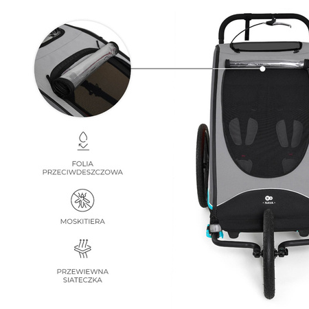 Kinderkraft Nava Pomarańczowa przyczepka rowerowa 3w1