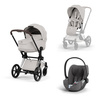 Cybex Priam 5.0 Chrome Brown City Grey zestaw 3w1 z fotelikiem Cloud T i-Size