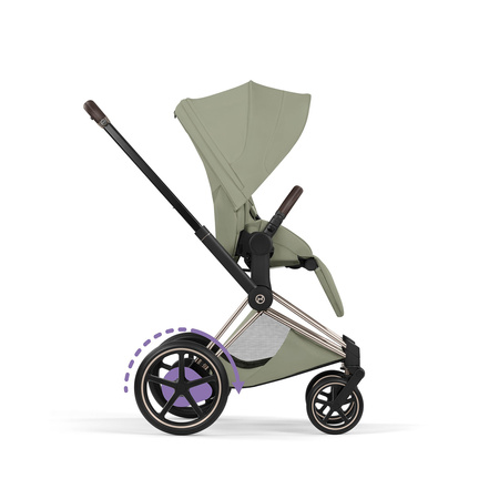 Cybex e-Priam 5.0 Champagne Gold Sage Green wózek 2w1 głęboko-spacerowy