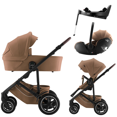 Britax Romer Smile 5Z Lux Warm Caramel zestaw 4w1 z fotelikiem Baby-Safe Pro Warm Caramel i bazą Vario 5Z