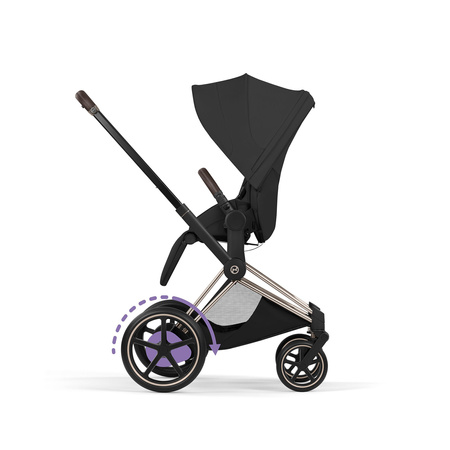 Cybex e-Priam 5.0 Champagne Gold Sepia Black wózek 2w1 głęboko-spacerowy