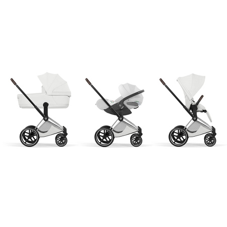 Cybex Priam 5.0 Chrome Brown Off White zestaw 3w1 z fotelikiem Cloud T i-Size
