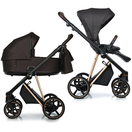 Roan IVI 2.0 Choco zestaw 3 w 1 z fotelikiem Maxi Cosi Cabriofix