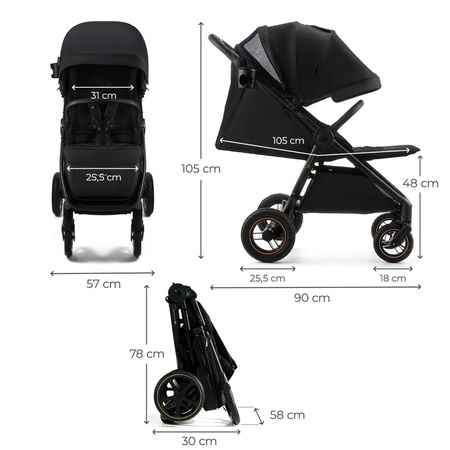 Kinderkraft Mitzy Air Czarny wózek spacerowy
