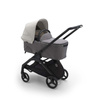 Bugaboo Dragonfly wózek 2w1 głęboko-spacerowy rama Black/Grey Melange-Misty White