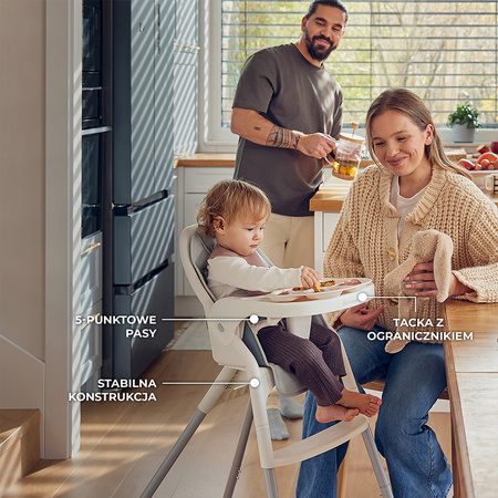 Kinderkraft Dinnly krzesełko do karmienia Szare