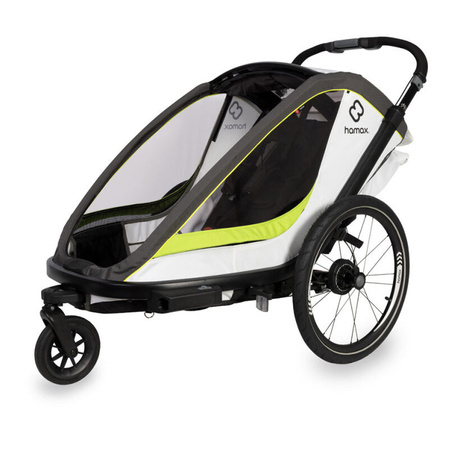 Hamax Breeze White/Green Podwójna przyczepka rowerowa