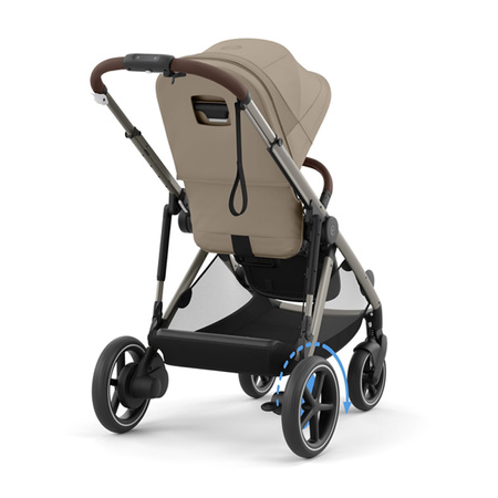 Cybex e-Gazelle S Almond Beige zestaw 4w1 z dodatkowym siedziskiem i gondolą