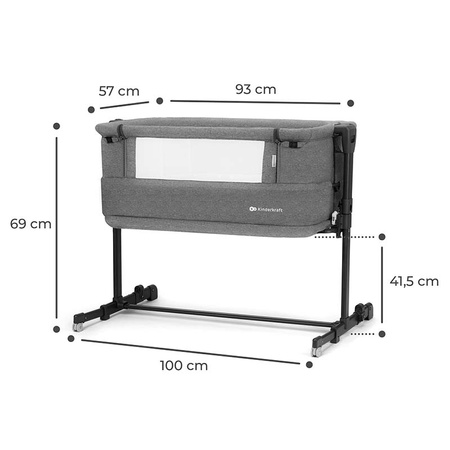 Kinderkraft Łóżeczko dostawne Neste Grow Dark Grey