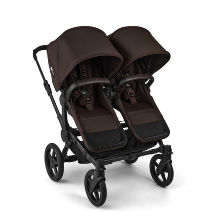 Bugaboo Donkey6 Twin Black/Cocoa Brown wózek 2w1 dla bliźniąt