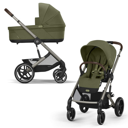 Cybex Balios S Lux 2.0 Moss Green zestaw 3w1 z fotelikiem Cloud G Plus