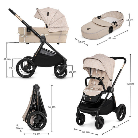 Kinderkraft Nea 2 Bizuu Whisper Dune wózek 2w1 głęboko-spacerowy