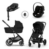 Cybex Balios S Lux 2026 ze składaną gondolą Moon Black zestaw 4w1 z fotelikiem Cloud G3 i-Size Plus i Bazą G3
