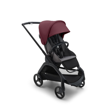 Bugaboo Dragonfly wózek spacerowy rama Black/Grey Melange-Dark Cherry