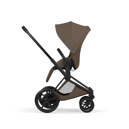 Cybex e-Priam 5.0 Matt Black Coconut Brown wózek 2w1 głęboko-spacerowy
