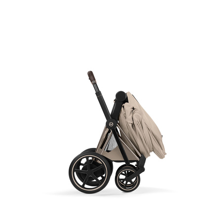 Cybex e-Priam 5.0 Champagne Gold Cozy Beige wózek 2w1 głęboko-spacerowy