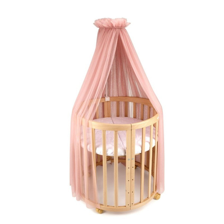 Waldin Tiulowy baldachim do łóżeczka Rose + stelaż na baldachim