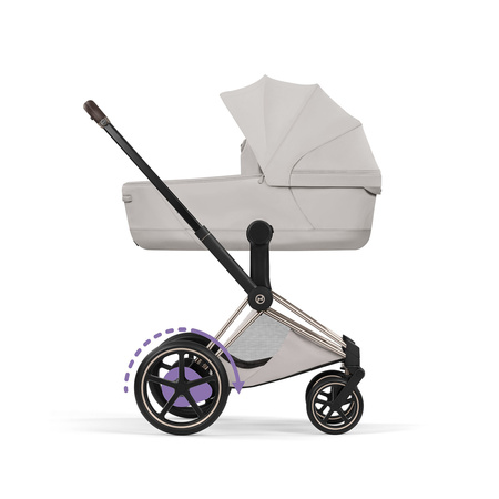 Cybex e-Priam 5.0 Champagne Gold City Grey wózek 2w1 głęboko-spacerowy