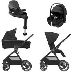 Maxi Cosi Oxford Essential Black zestaw 4w1 z fotelikiem Pebble 360 Pro2 i bazą FamilyFix 360 Pro