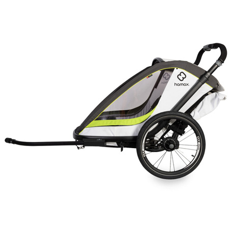 Hamax Breeze White/Green Podwójna przyczepka rowerowa