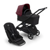 Bugaboo Dragonfly wózek 2w1 głęboko-spacerowy rama Black/Midnight Black-Dark Cherry
