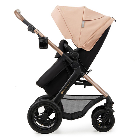 Kinderkraft Moov 2 Air Sand Beige wózek 3w1 głęboko-spacerowy z fotelikiem Mink