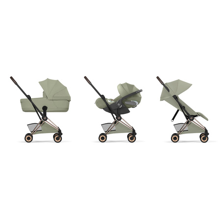 Cybex Coya 2 Style Rosegold Sage Green zestaw 3w1 z fotelikiem Cloud T i-Size