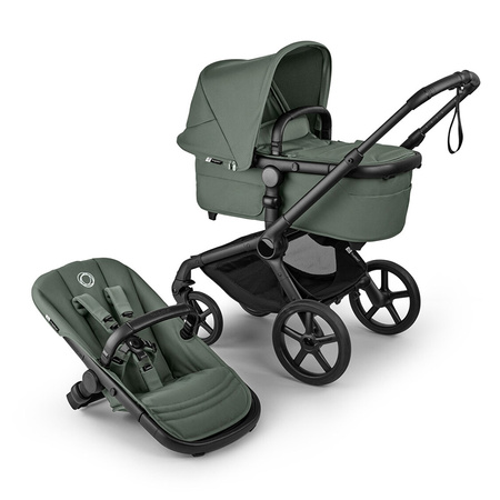 Bugaboo Fox 5 Renew Komplet Black/Forets Green wózek 2w1 głęboko-spacerowy