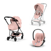 Cybex Mios 4.0 Style Matt Black Peach Pink zestaw 3w1 z fotelikiem Cloud T i-Size