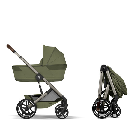 Cybex Balios S Lux 2026 ze składaną gondolą Moss Green wózek 2w1 głęboko-spacerowy