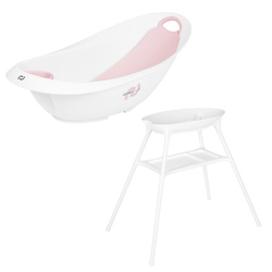 Carrello Auri Blush Pink CRL-17101 zestaw wanienka z leżaczkiem i stojakiem