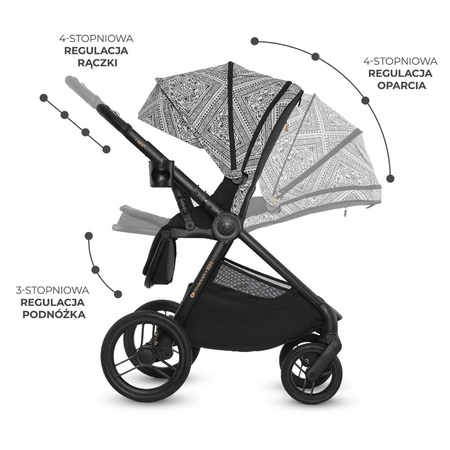 Kinderkraft Nea 2 Bizuu Lunar Black wózek 2w1 głęboko-spacerowy