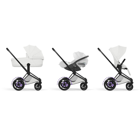 Cybex e-Priam 5.0 Matt Black Off White zestaw 3w1 z fotelikiem Cloud T i-Size