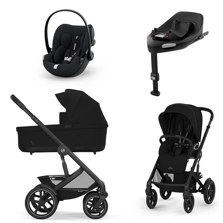 Cybex Talos S Lux Moon Black wózek 4w1 głęboko-spacerowy z fotelikam Cloud G Plus i bazą G