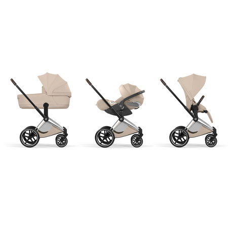 Cybex Priam 5.0 Chrome Brown Cozy Beige wózek 2w1 głęboko-spacerowy
