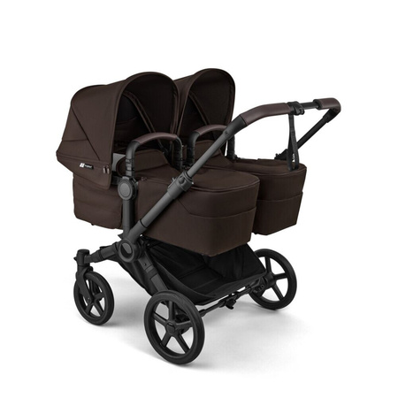 Bugaboo Donkey6 Twin Black/Cocoa Brown wózek 2w1 dla bliźniąt