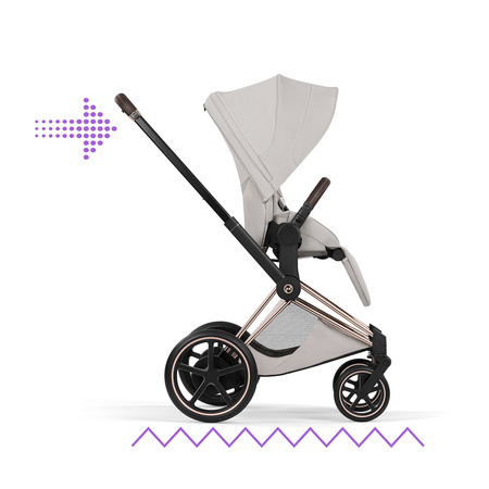 Cybex e-Priam 5.0 Rosegold City Grey wózek 2w1 głęboko-spacerowy
