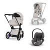 Cybex e-Priam 5.0 Matt Black City Grey zestaw 3w1 z fotelikiem Cloud T i-Size