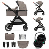Kinderkraft Esme Pro Beżowy wózek 3w1 głęboko-spacerowy z fotelikiem Mink Pro 2