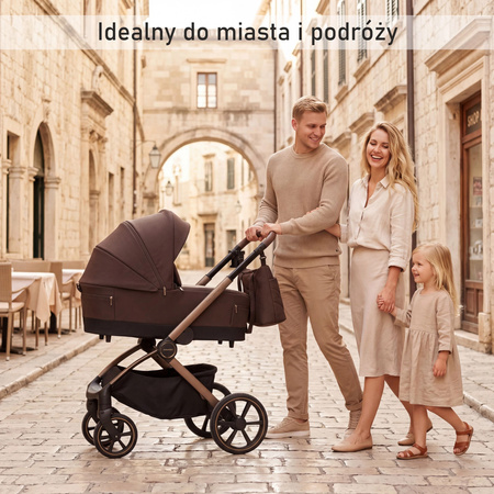 Adamex Como Chocolate Brown wózek 2w1 głęboko-spacerowy