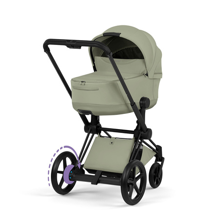 Cybex e-Priam 5.0 Matt Black Sage Green zestaw 3w1 z fotelikiem Cloud T i-Size