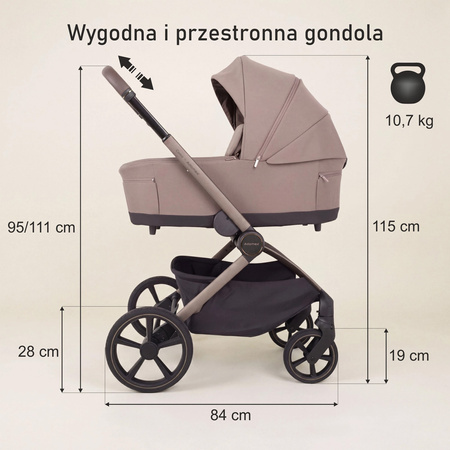 Adamex Como Chocolate Fango wózek 2w1 głęboko-spacerowy