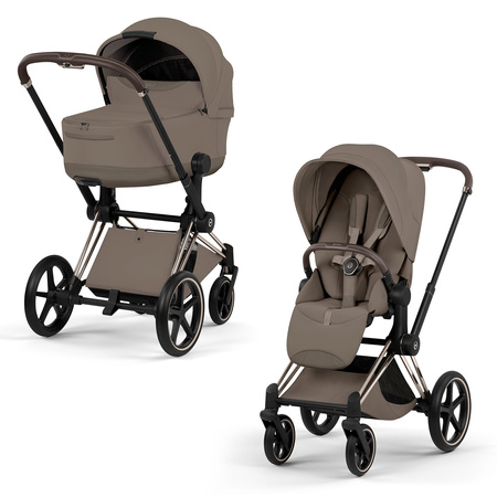 Cybex Priam 5.0 Champagne Gold Coconut Brown wózek 2w1 głęboko-spacerowy