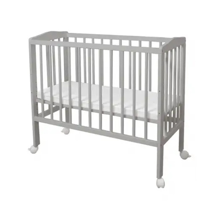 Waldin Łóżeczko Dostawne 2w1 Szare z materacem