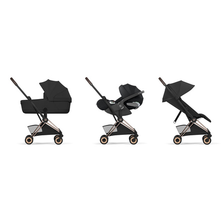 Cybex Coya 2 Style Rosegold Sepia Black zestaw 3w1 z fotelikiem Cloud T i-Size
