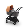 Bugaboo Dragonfly wózek 2w1 głęboko-spacerowy rama Black/Grey Melange-Island Coral