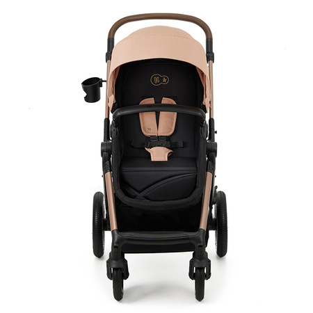 Kinderkraft Moov 2 Air Sand Beige wózek 3w1 głęboko-spacerowy z fotelikiem Mink