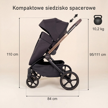 Adamex Como Satin Carbon wózek 2w1 głęboko-spacerowy